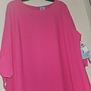 NWT- Vibrant Pink Dress with Bow Mid Sleeve